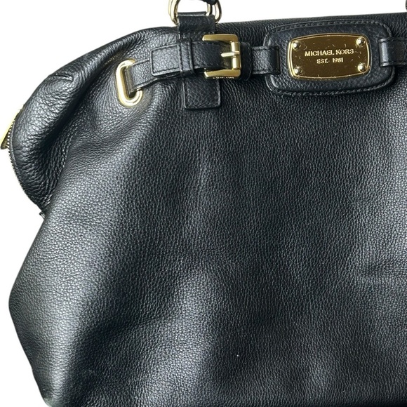 Michael Kors Hamilton Weekender Black Leather Bag X-Large Gold Hardware - Picture 4 of 8